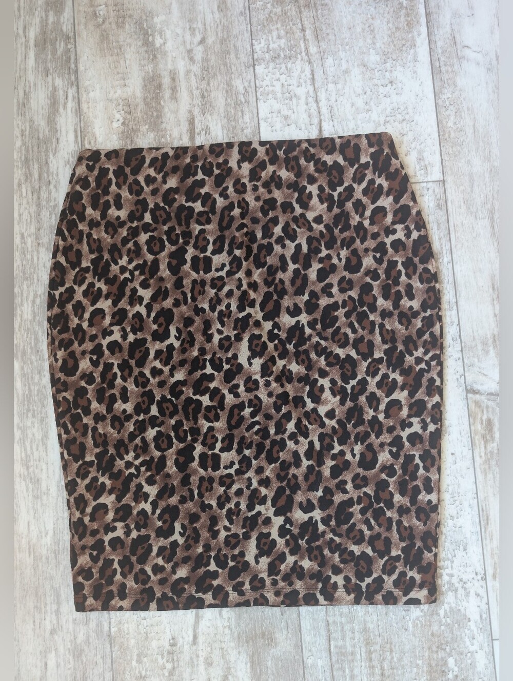 iris Leopard Print Pencil Skirt - Brown & Black